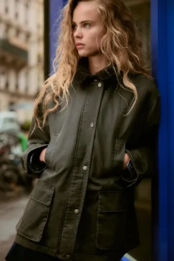 Best CHAQUETA ENCERADA CUELLO PANA Mujer Chaquetas / Cazadoras