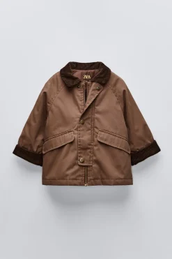 Niños ZARA 1½ - 6 Años·Abrigos|6 - 18 Meses·Abrigos / Buzos<CHAQUETA ENCERADA CUELLO PANA