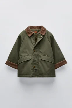 Niños ZARA 1½ - 6 Años·Abrigos|6 - 18 Meses·Abrigos / Buzos<CHAQUETA ENCERADA CUELLO PANA