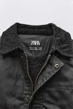 Niños ZARA 1½ - 6 Años·Abrigos|6 - 18 Meses·Abrigos / Buzos<CHAQUETA ENCERADA CUELLO PANA