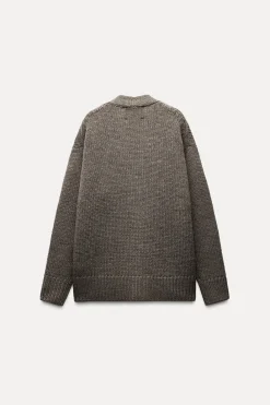 Clearance CHAQUETA ESCOTE PICO 100% LANA Mujer Cárdigan / Jerséis|Punto