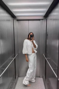 Fashion CHAQUETA ESTRUCTURA ABALORIOS JOYA Mujer Cárdigan / Jerséis|Punto