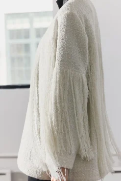 Best CHAQUETA ESTRUCTURA FLECOS ZW COLLECTION Mujer Chaquetas / Cazadoras