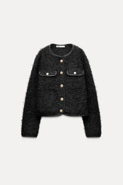 Best CHAQUETA ESTRUCTURA HILO METALIZADO Mujer Cárdigan / Jerséis|Punto