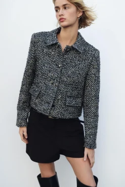 Online CHAQUETA ESTRUCTURA LENTEJUELAS Mujer Chaquetas / Cazadoras|Blazers / Chalecos