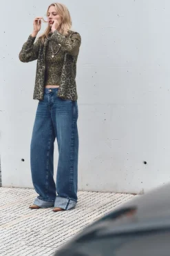 Best CHAQUETA FOIL PUNTO ESTAMPADO ANIMAL Mujer Cárdigan / Jerséis|Punto