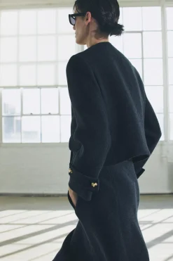 Fashion CHAQUETA MEZCLA LANA BOTONES ZW COLLECTION Mujer Chaquetas / Cazadoras