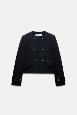 Fashion CHAQUETA MEZCLA LANA BOTONES ZW COLLECTION Mujer Chaquetas / Cazadoras