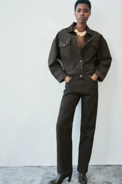 Hot CHAQUETA OVERSIZE ENCERADA ZW COLLECTION Mujer Chaquetas / Cazadoras