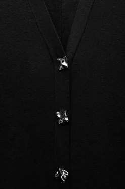 Clearance CHAQUETA OVERSIZE PUNTO BOTÓN METÁLICO Mujer Cárdigan / Jerséis|Punto