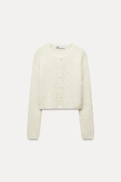 Best CHAQUETA POINTELLE CON LANA Y ALPACA Mujer Cárdigan / Jerséis|Punto