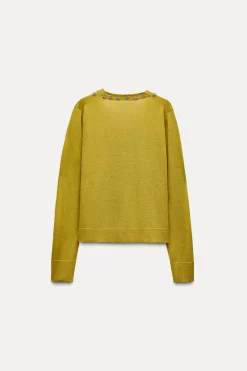 Online CHAQUETA PUNTO ABALORIOS JOYA Mujer Cárdigan / Jerséis|Punto