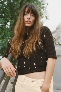 Clearance CHAQUETA PUNTO ABALORIOS JOYA Mujer Cárdigan / Jerséis|Punto