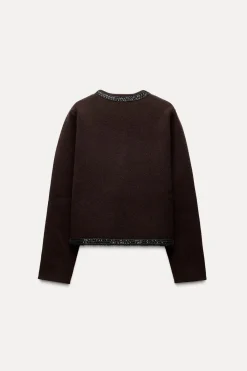 Best CHAQUETA PUNTO ABALORIOS 100% LANA Mujer Cárdigan / Jerséis|Punto