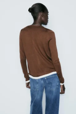 Outlet CHAQUETA PUNTO ACABADOS COMBINADOS Mujer Cárdigan / Jerséis|Punto