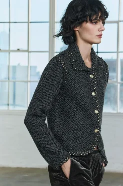 New CHAQUETA PUNTO ACABADOS TRENZADOS Mujer Blazers / Chalecos|Cárdigan / Jerséis