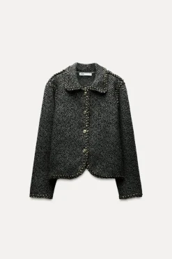 New CHAQUETA PUNTO ACABADOS TRENZADOS Mujer Blazers / Chalecos|Cárdigan / Jerséis