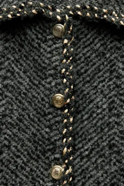 New CHAQUETA PUNTO ACABADOS TRENZADOS Mujer Blazers / Chalecos|Cárdigan / Jerséis