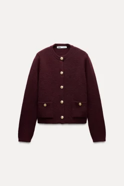 New CHAQUETA PUNTO BOTÓN DORADO Mujer Cárdigan / Jerséis|Punto