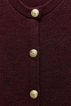 New CHAQUETA PUNTO BOTÓN DORADO Mujer Cárdigan / Jerséis|Punto