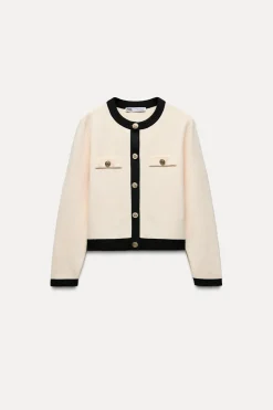 Fashion CHAQUETA PUNTO BOTONES DORADOS Mujer Cárdigan / Jerséis|Punto