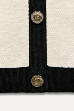 Fashion CHAQUETA PUNTO BOTONES DORADOS Mujer Cárdigan / Jerséis|Punto