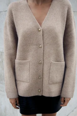 Online CHAQUETA PUNTO BOTONES DORADOS Mujer Cárdigan / Jerséis|Punto