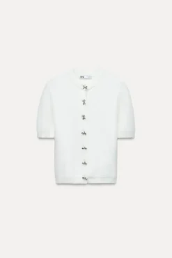 Fashion CHAQUETA PUNTO BOTONES LAZOS Mujer Cárdigan / Jerséis|Punto