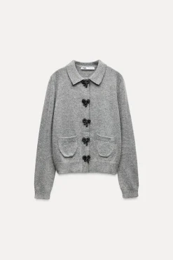 Clearance CHAQUETA PUNTO BOTONES LAZOS Mujer Cárdigan / Jerséis|Punto