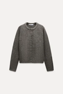 Best CHAQUETA PUNTO BOTONES METÁLICOS Mujer Cárdigan / Jerséis|Punto