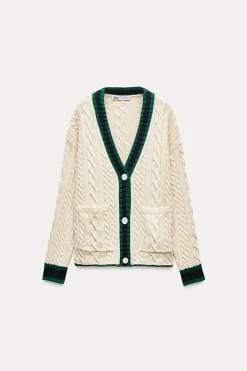 Outlet CHAQUETA PUNTO CABLES Mujer Cárdigan / Jerséis|Punto