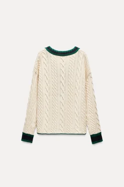 Outlet CHAQUETA PUNTO CABLES Mujer Cárdigan / Jerséis|Punto