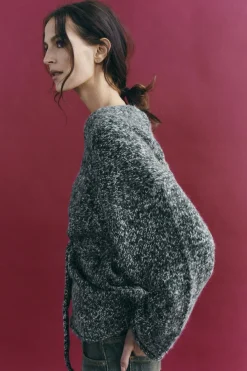 Fashion CHAQUETA PUNTO CINTURÓN Mujer Cárdigan / Jerséis|Punto