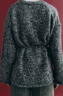 Fashion CHAQUETA PUNTO CINTURÓN Mujer Cárdigan / Jerséis|Punto