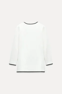 Discount CHAQUETA PUNTO CRUZADA VIVOS CONTRASTE Mujer Blazers / Chalecos|Cárdigan / Jerséis