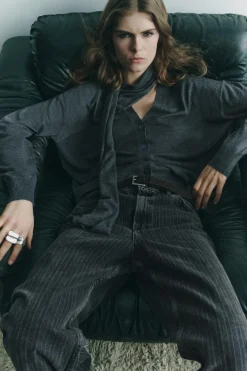 Online CHAQUETA PUNTO CUELLO BUFANDA Mujer Cárdigan / Jerséis|Punto