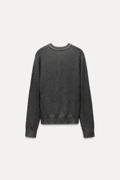 Best CHAQUETA PUNTO CUELLO JOYAS Mujer Cárdigan / Jerséis|Punto