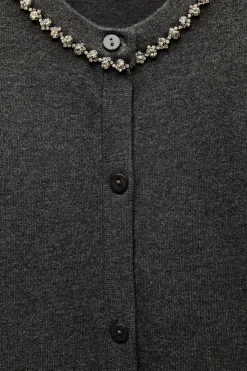 Best CHAQUETA PUNTO CUELLO JOYAS Mujer Cárdigan / Jerséis|Punto