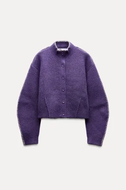 Hot CHAQUETA PUNTO CUELLO SUBIDO Mujer Cárdigan / Jerséis|Punto