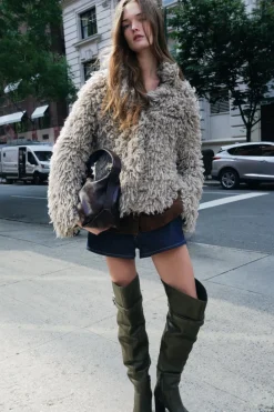 Sale CHAQUETA PUNTO EFECTO PELO Mujer Cárdigan / Jerséis|Punto