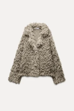 Sale CHAQUETA PUNTO EFECTO PELO Mujer Cárdigan / Jerséis|Punto