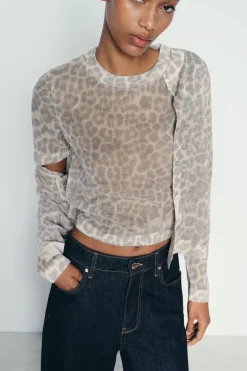 New CHAQUETA PUNTO ESTAMPADO ANIMAL Mujer Cárdigan / Jerséis|Punto