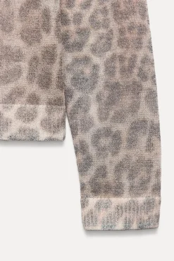 New CHAQUETA PUNTO ESTAMPADO ANIMAL Mujer Cárdigan / Jerséis|Punto