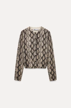Sale CHAQUETA PUNTO ESTAMPADO ANIMAL Mujer Cárdigan / Jerséis|Punto