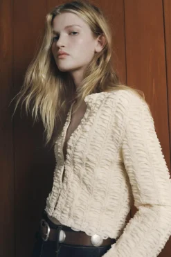 Clearance CHAQUETA PUNTO ESTRUCTURA Mujer Cárdigan / Jerséis|Punto