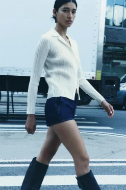 Clearance CHAQUETA PUNTO FINO CANALÉ Mujer Cárdigan / Jerséis|Punto