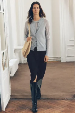 Sale CHAQUETA PUNTO FINO CON LANA Y ALPACA Mujer Cárdigan / Jerséis|Punto