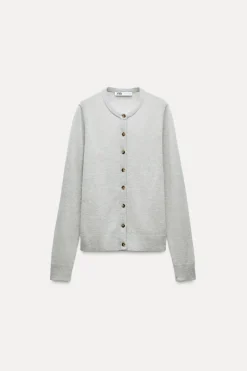 Sale CHAQUETA PUNTO FINO CON LANA Y ALPACA Mujer Cárdigan / Jerséis|Punto