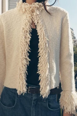 Best CHAQUETA PUNTO FLECOS Mujer Cárdigan / Jerséis|Punto