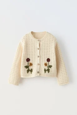Niños ZARA 1½ - 6 Años·Punto|6 - 18 Meses·Punto<CHAQUETA PUNTO FLORES
